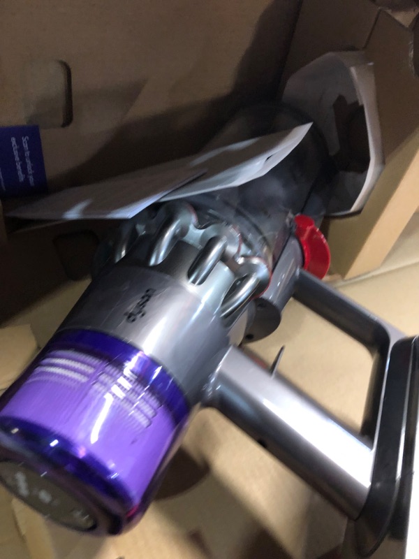 Photo 2 of ***DAMAGED - WON'T POWER ON - SEE COMMENTS***
Dyson Outsize Cordless Vacuum Cleaner, Nickel/Red, Extra Large