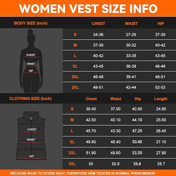 Photo 3 of (NON-REFUNDABLE) Lightweight Heated Vest for Women,No-thread Design, Water-Resistant Electric Heating Vest,(Battery not included) LARGE