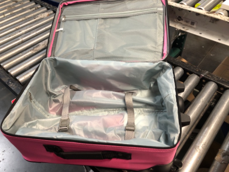 Photo 3 of ***MISSING SMALL BAG**Rockland Fashion Softside Upright Luggage Set, Expandable, Pink, 2-Piece (14/19)