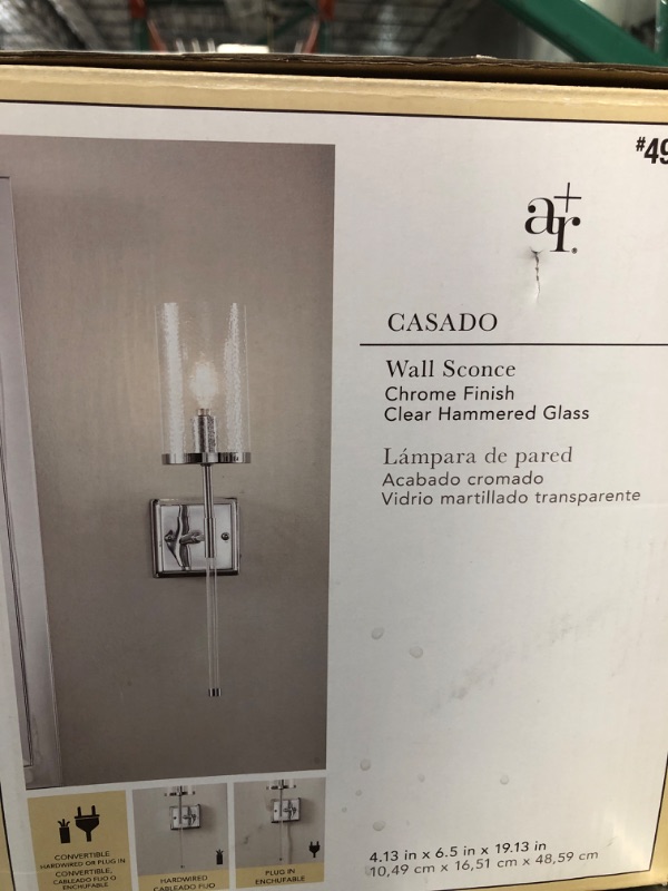 Photo 3 of *** STOCK PHOTO*** allen + roth Casado 4.13-in X 6.5 IN 1-Light Chrome Modern/Contemporary LED Wall Sconce