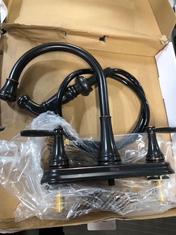 Photo 2 of ***MISSING PARTS*** Pfister Glenfield Kitchen Faucet with Side Sprayer, 2-Handle, High Arc, Tuscan Bronze Finish, F0364GFY
