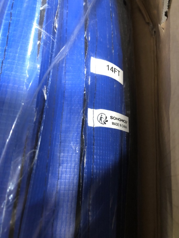 Photo 1 of SONGMICS Trampoline Pad, 8ft 10ft 12ft 14ft 15ft Replacement Trampoline Safety Pad, Spring Cover 14FT Removable Cobalt Blue