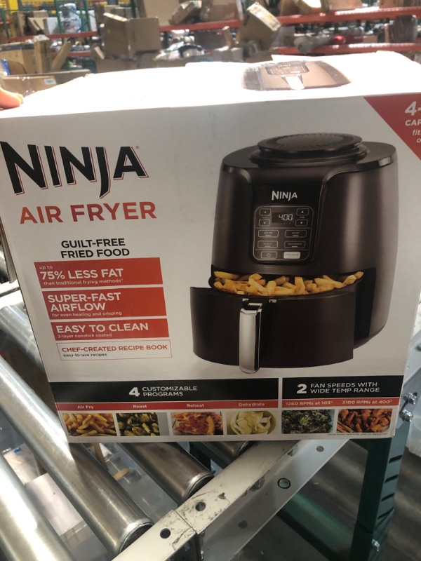 Photo 4 of ***HEAVILY USED - COVERED IN GREASE - POWERS ON - UNABLE TO TEST FURTHER***
Ninja AF101 Air Fryer that Crisps, Roasts, Reheats, & Dehydrates, for Quick, Easy Meals, 4 Quart Capacity, & High Gloss Finish, Black/Grey 4 Quarts