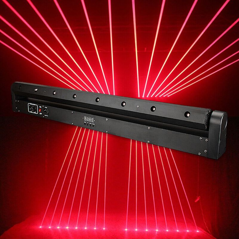 Photo 1 of 8 Eye Moving Head Light 8x500mW Red Laser with LED Bar Lyre 8x9W RGB Beam Stage Lighting Effect DJ Disco Wedding Show
