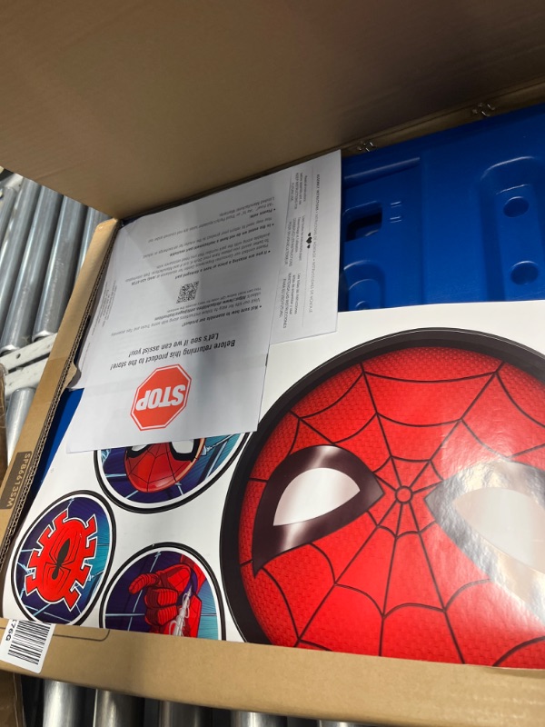 Photo 1 of Delta Children - Marvel Spider-Man 4-in-1 Sports Center – Adjustable Easy Score Basketball Hoop, Soccer/Hockey Net and Golf Game, Red/Blue