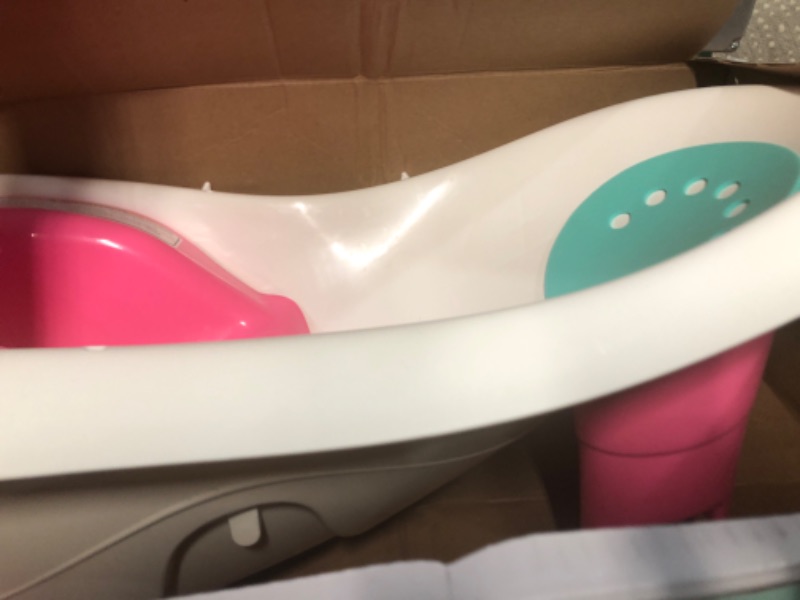 Photo 3 of ***USED - LIKELY MISSING PARTS - UNABLE TO VERIFY FUNCTIONALITY***
Fisher-Price Baby To Toddler Bath 4-In-1 Sling ‘N Seat Tub With Removable Infant Support And 2 Toys, Pink