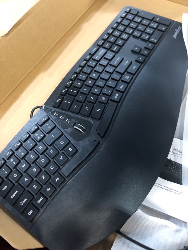 Photo 2 of Perixx Periduo-505, Wired USB Ergonomic Split Keyboard and Vertical Mouse Combo with Adjustable Palm Rest and Short Tactical Membrane Keys, US English Layout