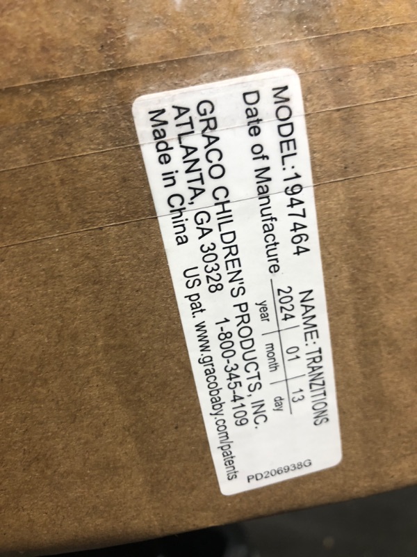 Photo 2 of **MANUFACTURED: 1-13-2024** Graco Tranzitions 3 in 1 Harness Booster Seat, Proof Tranzitions Black