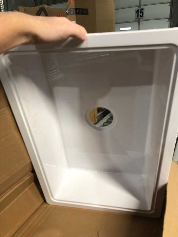 Photo 3 of Lippert RV Single Kitchen Galley Sink - 25" x 17" x 6.6" White ABS Plastic for 5th Wheel, Travel Trailer, Camper