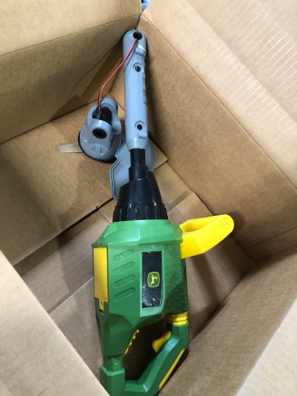 Photo 3 of **FOR PARTS** **NON REFUNDABKE**Sunny Days Entertainment John Deere Power Tools Weed Trimmer - Construciton Tool with Lights and Sounds | Toy for Kids