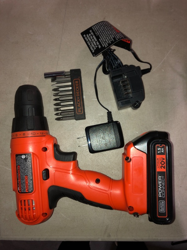 Photo 3 of (READ FULL POST) BLACK+DECKER 20V MAX* POWERECONNECT Cordless Drill/Driver + 30 pc. Kit (LD120VA)
