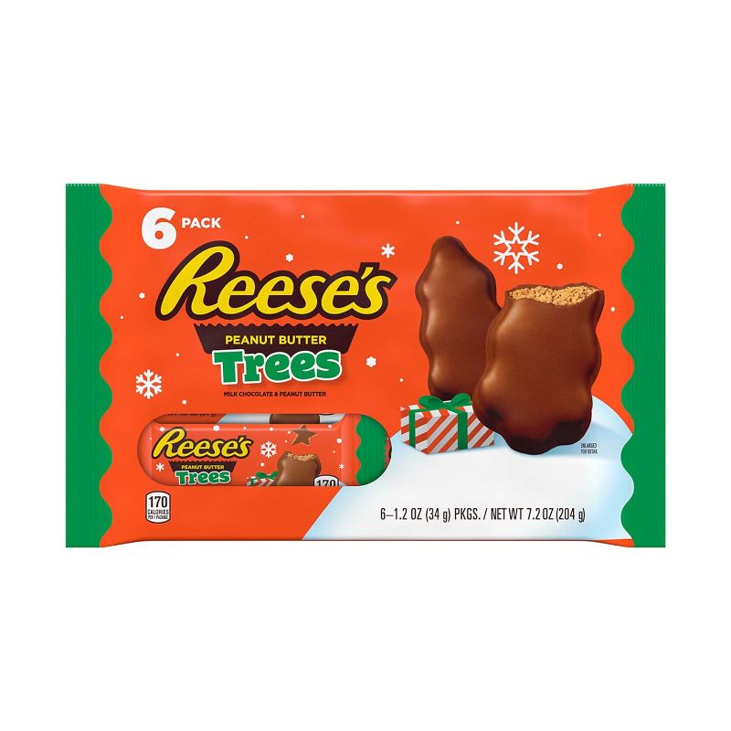 Photo 1 of * NO REFUNDS BB 8/2024 - 3 PACK*  REESE'S Milk Chocolate Peanut Butter Trees, Christmas Candy Packs, 1.2 oz (6 Count)