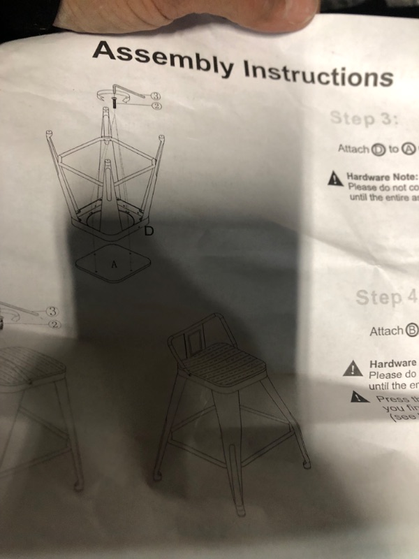 Photo 1 of ***USED - LIKELY MISSING PARTS - UNABLE TO VERIFY FUNCTIONALITY***
WENTMENT Metal Bar Stools Set of 4 Counter Height Bar Stools Barstools with Removable Back 24" Kitchen Bar Stools with Wooden Seat, Black 24" Black