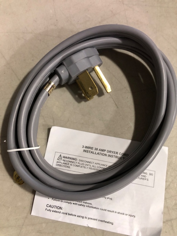 Photo 2 of (see all images) General Electric 3 Wire 30amp Dryer Cord, 6-Feet