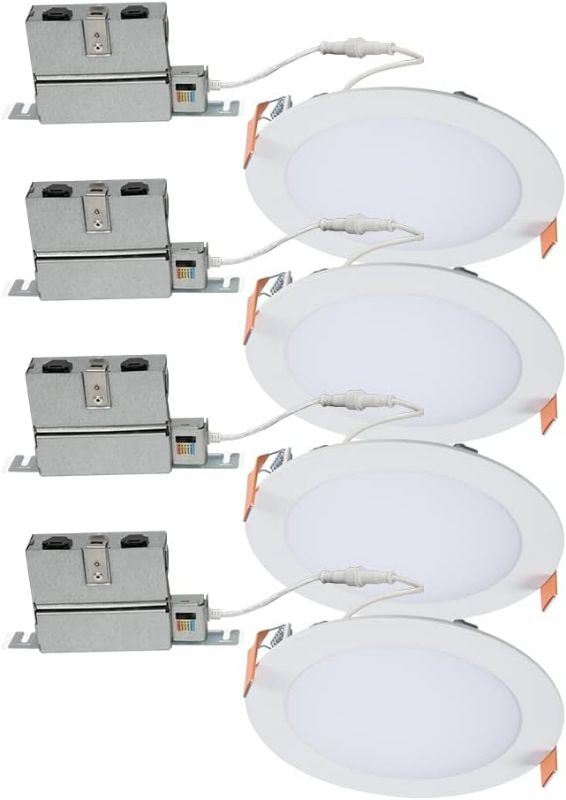 Photo 1 of (NON-REFUNDABLE) HALO Recessed LED Ceiling & Shower Disc Light – Canless Ultra Thin Downlight – 5 CCT Selectable White - 3 Pack
