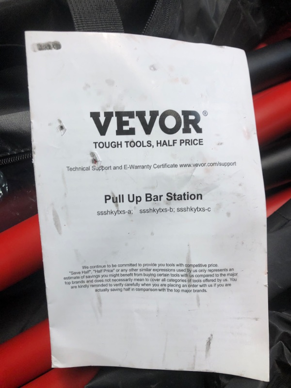 Photo 2 of ***USED - LIKELY MISSING PARTS - UNABLE TO VERIFY FUNCITONALITY***
VEVOR Power Tower Dip Station, 2-Level Height Adjustable Pull Up Bar Stand