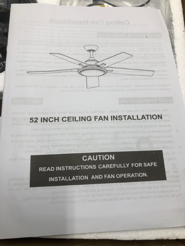 Photo 2 of (see all images) OUTON 52" Ceiling Fans with Lights and Remote, LED Dimmable Modern Ceiling Fan with 3 Color Temperature