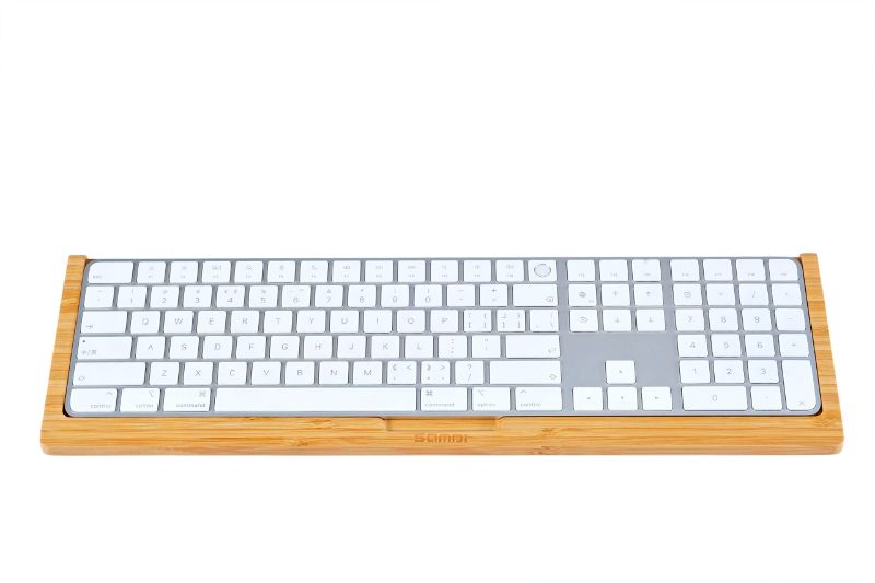 Photo 1 of SAMDI Wood Keyboard Tray, The Second Generation Drawer for iMac Bluetooth Bracket Dock Keyboard Mount Platform Rack for Small Slot for Storage Magic Keyboard - (Bamboo) Bamboo-02