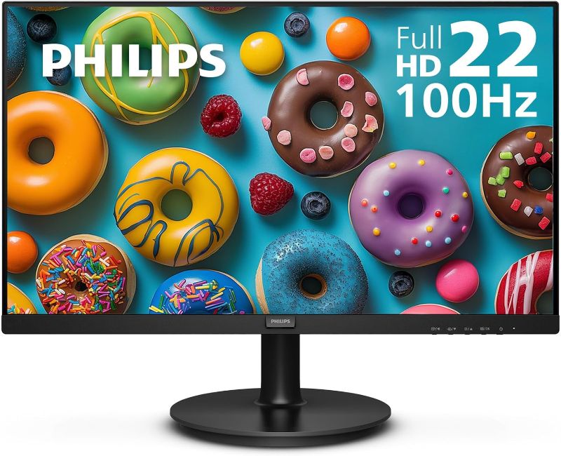 Photo 1 of PHILIPS New 22 inch Full HD (1920 x 1080) Monitor, 100Hz Refresh Rate, VESA, HDMI x1, VGA x1, LowBlue Mode, Adaptive Sync