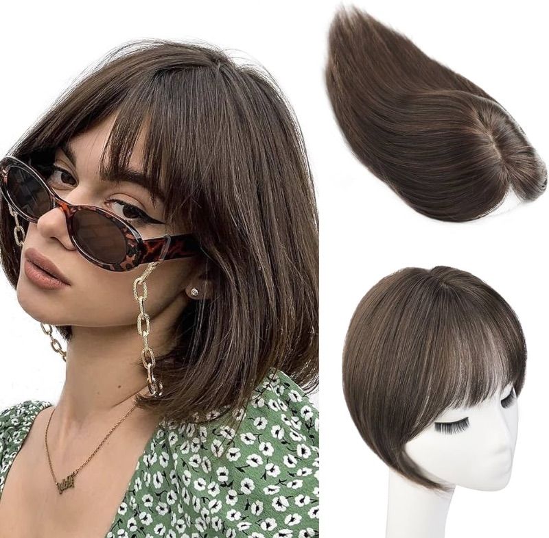 Photo 1 of ***READ NOTES***
NANNAN 12 Inch Hair Toppers for Women Synthetic Hair Topper with Bangs for Thinning Hair Clip-in Hair Pieces for Change Hairstyle Natural Realistic Toppers for Daily Use-Medium Brown with Highlights