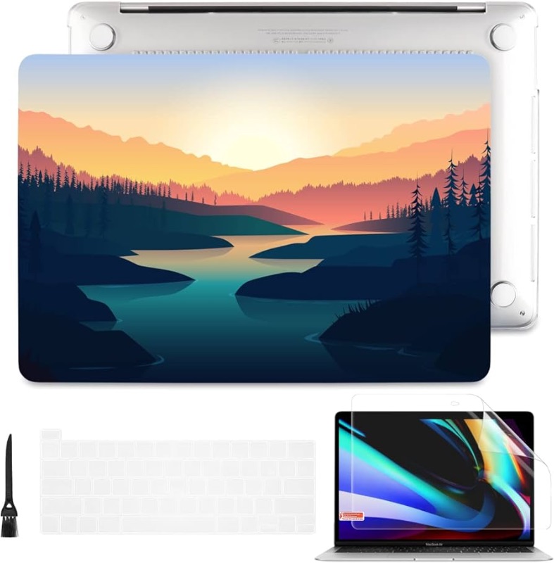 Photo 1 of Batianda Case for New MacBook Pro 13 Inch 2022 M2 Chip and Model A2338 M1 A2251 A2289 2021 2020 Release,3D Painted Landscape Series Hard Shell with Keyboard Cover & Screen Protector, Dawn