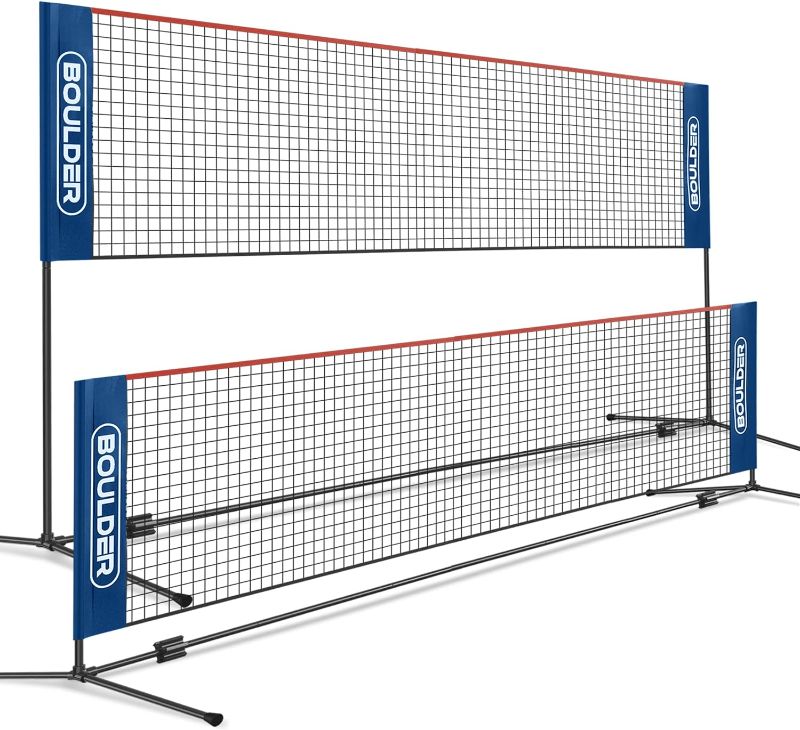 Photo 1 of ***READ NOTES***
Boulder Badminton Pickleball Net - Adjustable Portable Net for Junior Tennis, Kids Volleyball & Soccer, and Backyard Games - Easy Setup Nylon Sports Net with Poles 10 ft/14ft/17ft/22ft Wide