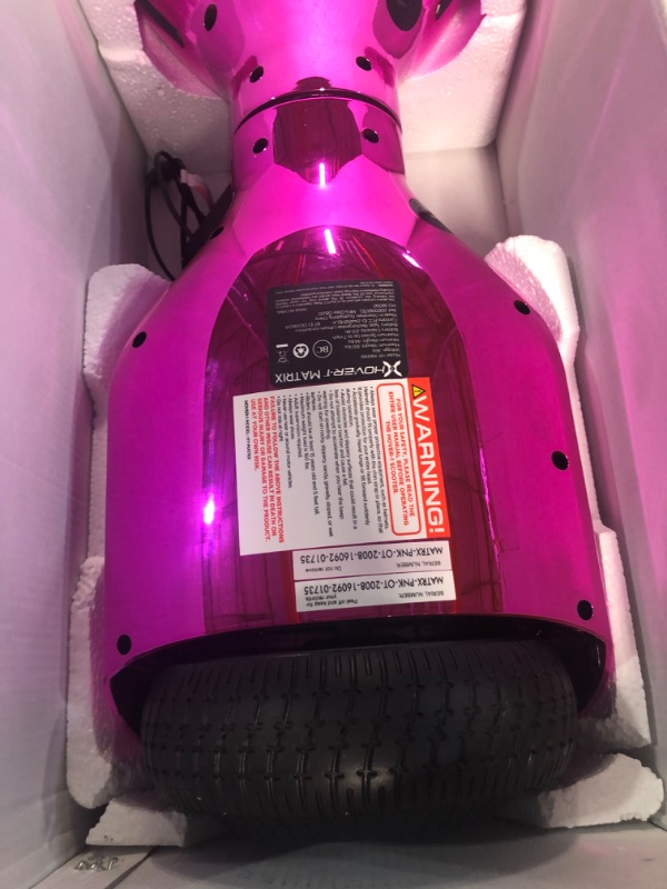 Photo 3 of Hover-1 Matrix UL Certified Electric Hoverboard, Pink, w/ 6.5in Wheels, LED Sensor Lights, LED Wheel Well Lights, Bluetooth SPEAKER; Ideal for Boys