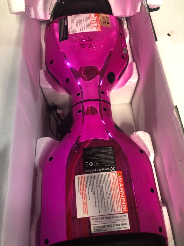 Photo 2 of Hover-1 Matrix UL Certified Electric Hoverboard, Pink, w/ 6.5in Wheels, LED Sensor Lights, LED Wheel Well Lights, Bluetooth SPEAKER; Ideal for Boys