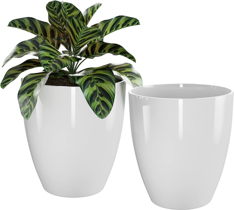 Photo 1 of  Plant Pots Set of 2 Pack,10 Inch Plant Pot for Indoor and Outdoor Plants with Drainage Hole