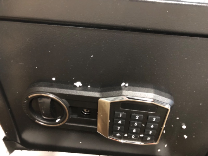 Photo 2 of ** MINOR SCUFFS AND SCRATCHES-KEYS ARE FUNCTIONAL**
1.6 Cub Home Safe Fireproof Waterproof, Fireproof Safe Box with Fireproof Money Bag, Digital Keypad Key and Removable Shelf, Personal Security Safe for Home Firearm Money Medicines Valuables