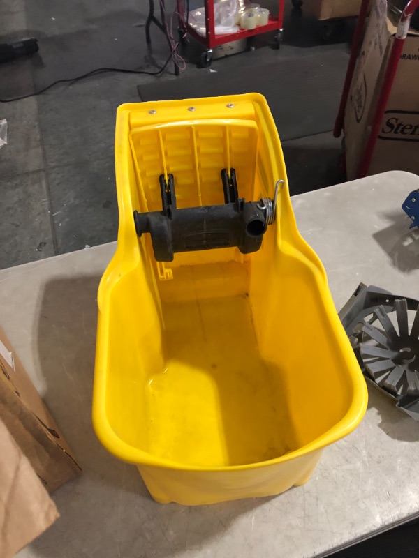 Photo 5 of ***NONREFUNDABLE - NOT FUNCTIONAL - FOR PARTS ONLY - SEE COMMENTS***
Rubbermaid Commercial Products, Mop Bucket with Wringer on Wheels, Heavy Duty All-in-One Tandem Mopping Bucket, Yellow, 31 Quart (FG738000YEL)