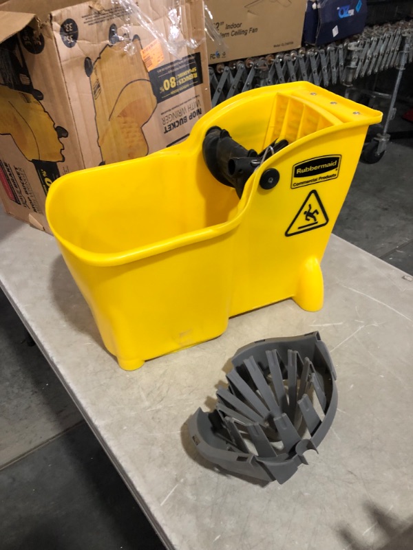 Photo 3 of ***NONREFUNDABLE - NOT FUNCTIONAL - FOR PARTS ONLY - SEE COMMENTS***
Rubbermaid Commercial Products, Mop Bucket with Wringer on Wheels, Heavy Duty All-in-One Tandem Mopping Bucket, Yellow, 31 Quart (FG738000YEL)