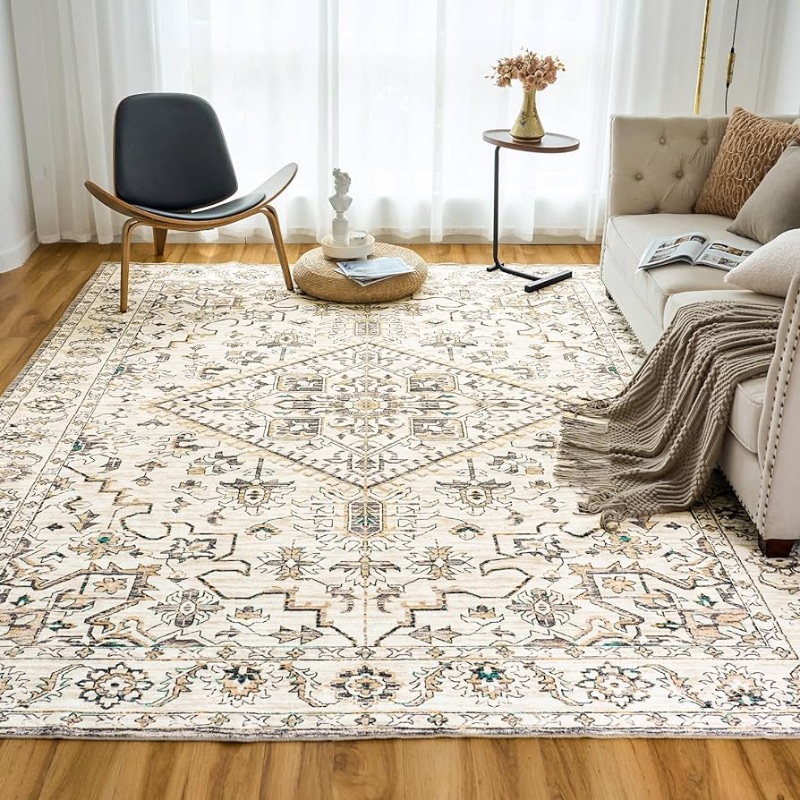 Photo 1 of ***READ NOTES***
VK VK·LIVING Machine Washable Rug Vintage Design Washable Area Rugs with Non Slip Rugs  (Beige)
