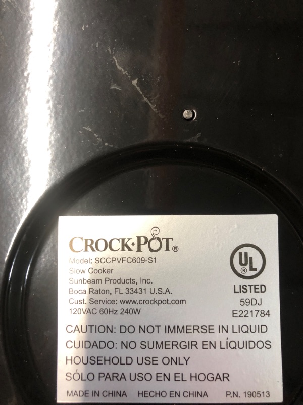 Photo 2 of (PARTS ONLY/ NO REFUNDS) Crockpot 8 Qt. Countdown Slow Cooker - Dark Stainless Steel