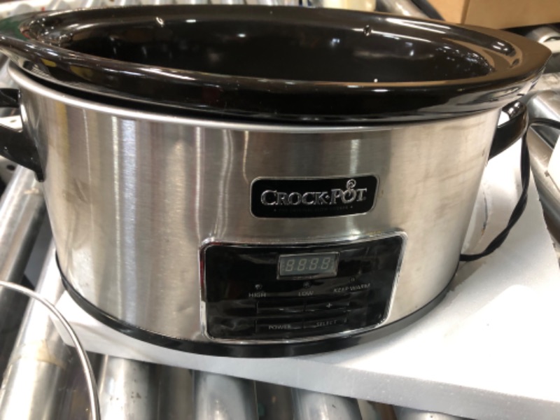 Photo 4 of (PARTS ONLY/ NO REFUNDS) Crockpot 8 Qt. Countdown Slow Cooker - Dark Stainless Steel