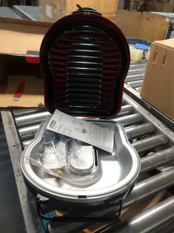 Photo 3 of **MINOR DAMAGE LID IS BROKEN, UNKNOWN IF MISSING PARTS**  Coleman Fold N Go 2-Burner Propane Camping Stove, Portable Folding Camp Stove with Push-Button Instant Ignition, 2 Adjustable Burners with 20,000 BTUs of Power for Camping, Tailgating, BBQ, & More