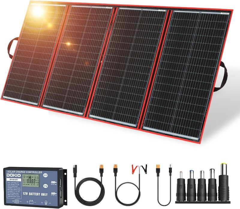 Photo 1 of (NON-REFUNDABLE) DOKIO 300w 18v Portable Foldable Solar Panel Kit (21x41inch, 17lb) Solar Charger with Controller 2 USB Output to Charge 12v Batteries/Power Station (AGM, Lifepo4) Rv Camping Trailer Emergency Power…