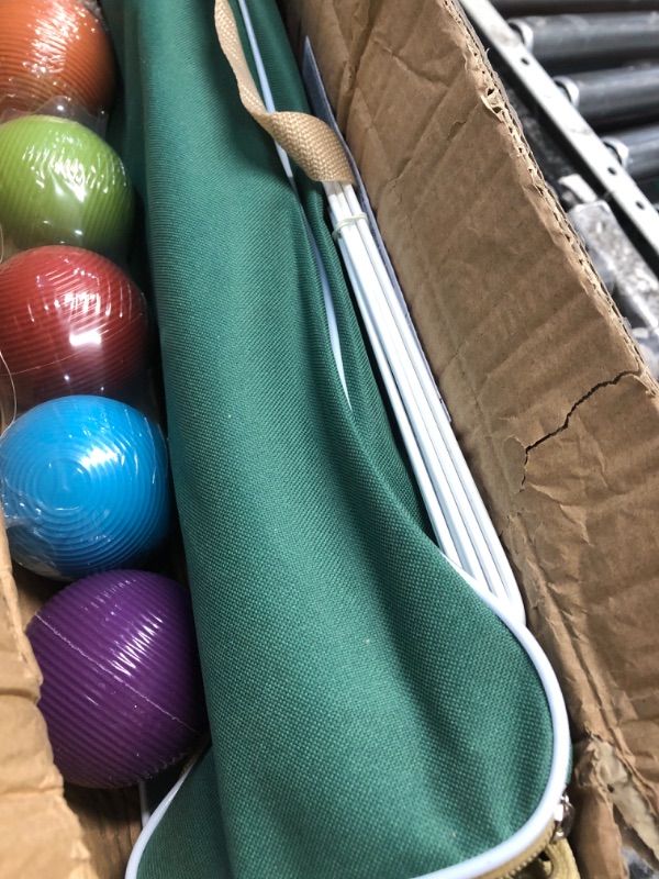 Photo 3 of ApudArmis Six Player Croquet Set with Premiun Rubber Wooden Mallets 28In,Colored Ball,Wickets,Stakes - Lawn Backyard Game Set for Adults/Teenagers/Family (Large Carry Bag Including)