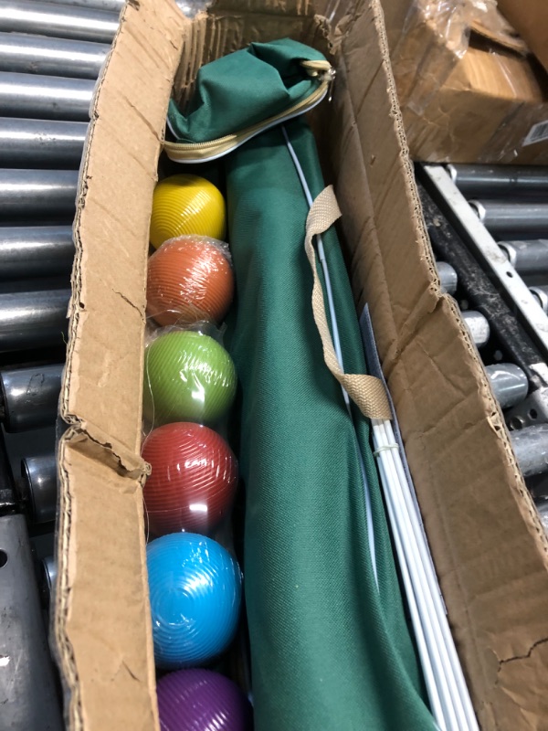 Photo 2 of ApudArmis Six Player Croquet Set with Premiun Rubber Wooden Mallets 28In,Colored Ball,Wickets,Stakes - Lawn Backyard Game Set for Adults/Teenagers/Family (Large Carry Bag Including)