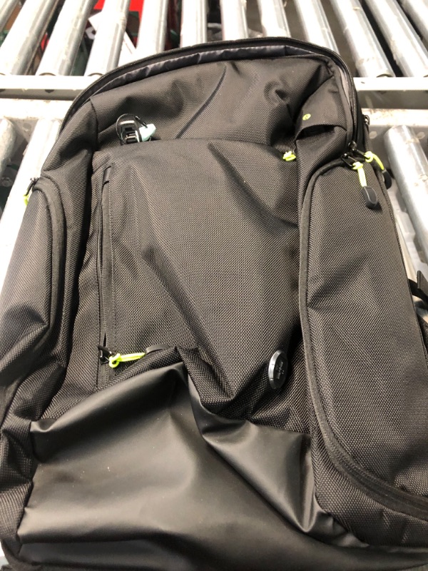 Photo 3 of Swissdigital Design Oversized Travel Waterproof Backpack (Black) Bundle with Hexagon Locator Keychain (2 Items - JAVA) Black/Green With Hexagon Finder