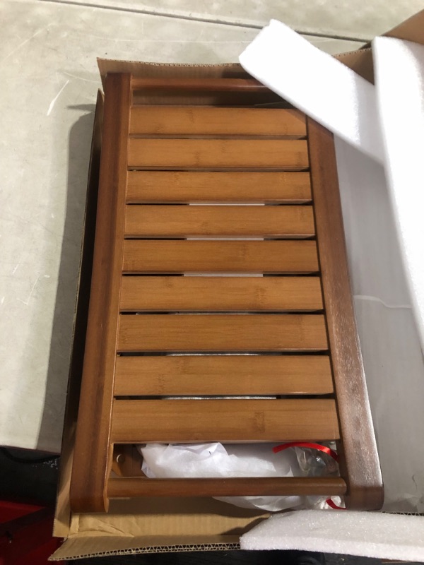 Photo 6 of ***USED - LIKELY MISSING PARTS - UNABLE TO VERIFY FUNCTIONALITY***
Forevich Bamboo Shower Bench Stool with Storage Shelf Waterproof Shower Chair Spa Bath Seat Excellent for Indoor Use Chestnut Brown