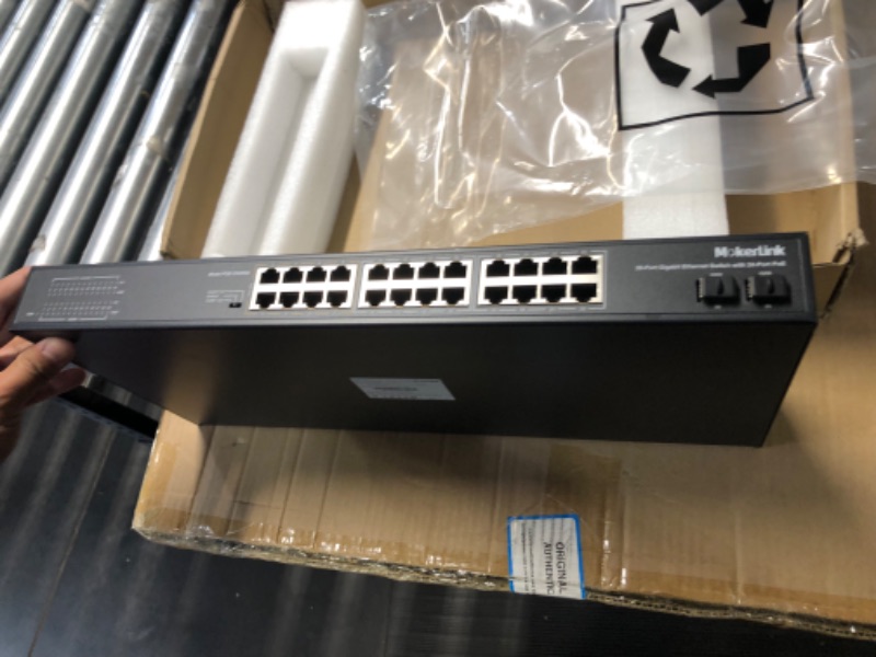 Photo 2 of MokerLink 26 Port Gigabit Managed Switch, 24 Port GE, 2 x 1G SFP, L2+ Smart Web Managed, Rackmount Fanless, QoS Vlan IGMP and Static Routing 26*1G Managed