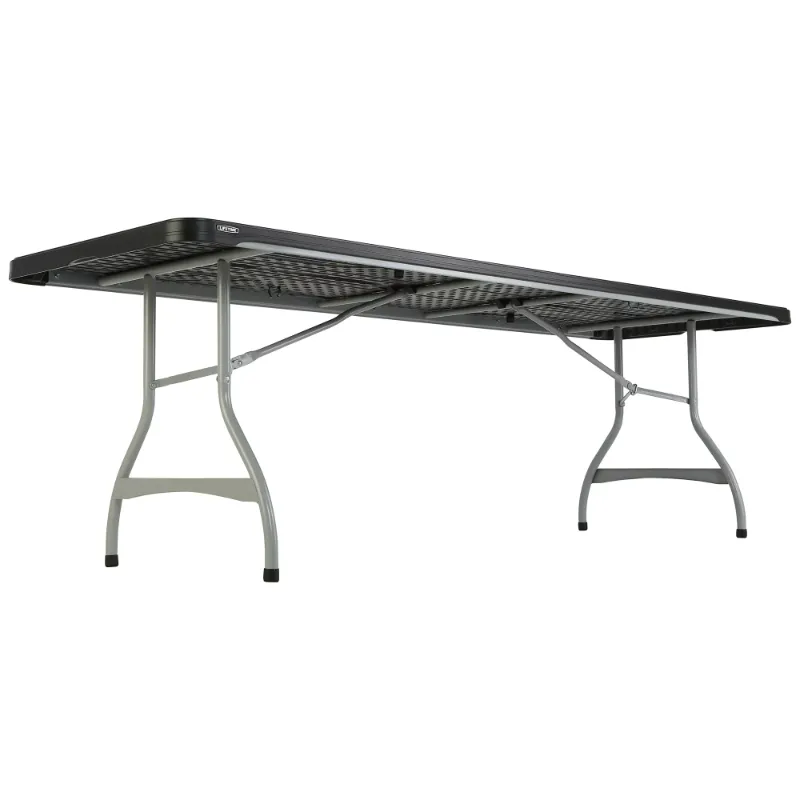 Photo 1 of ***DAMAGED - BENT - NO PACKAGING - SEE PICTURES***
Lifetime Products 280350 Commercial Stacking Folding Table, 8', Black