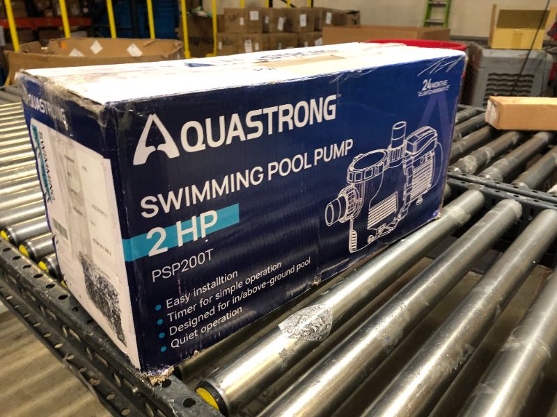 Photo 1 of Aquastrong 2 HP In/Above Ground Pool Pump with Timer, 220V, 8917GPH, High Flow, Powerful Self Primming Swimming Pool Pumps with Filter Basket
