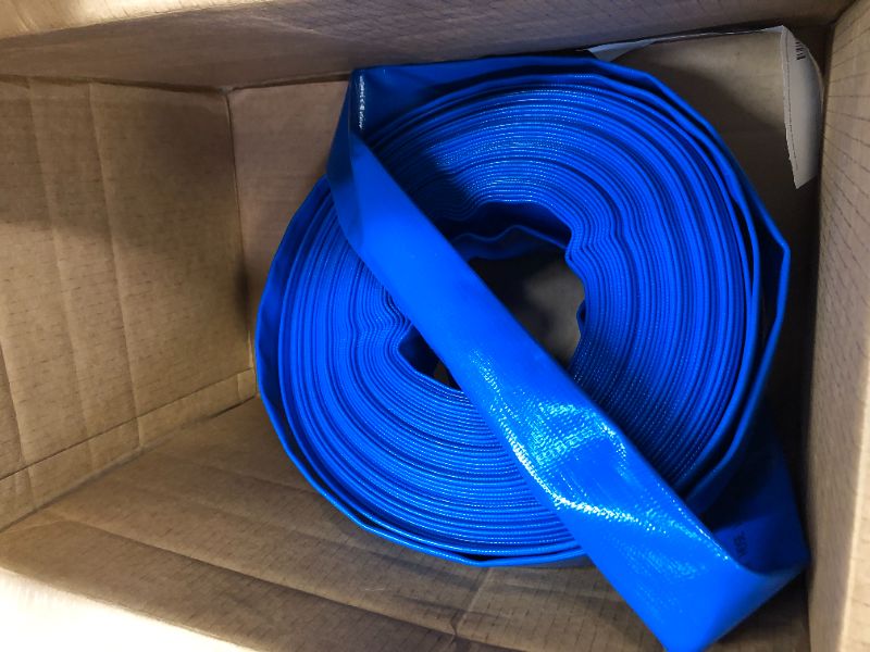 Photo 2 of 1 1/2 IN x 100 FT Pool Backwash Hose, Heavy Duty Flat Discharge Hose, Weather and Burst Resistant, Best Pool Hoses for Inground Pools, Pool Filter Hose & Pool Drain Hose
