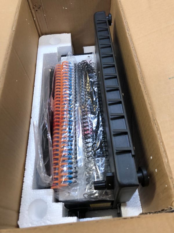 Photo 1 of Rayson TD1202R Binding Machine, 3:1 Pitch Wire Binding Machine, Round Holes, Punch 12 Sheets/Bind 120 Sheets with Sturdy Metal Construction