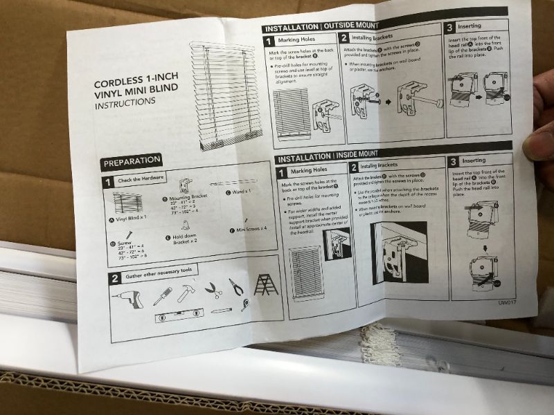 Photo 3 of Chicology Cordless 1-Inch Vinyl Mini Blinds, Size: 39 inch x 72 inch, White