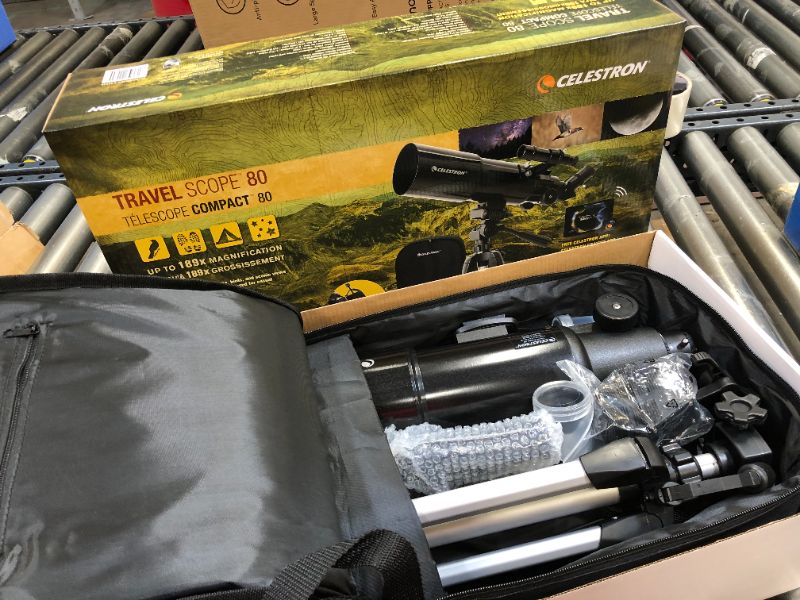Photo 1 of Celestron - 80mm Travel Scope - Portable Refractor Telescope - Fully-Coated Glass Optics - Ideal Telescope for Beginners - Bonus Astronomy Software Package - Digiscoping Smartphone Adapter