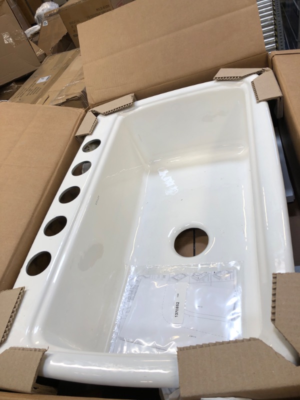 Photo 2 of Kohler K-5864-5U-0 Cape Dory Undercounter Kitchen Sink, White, 2.375+