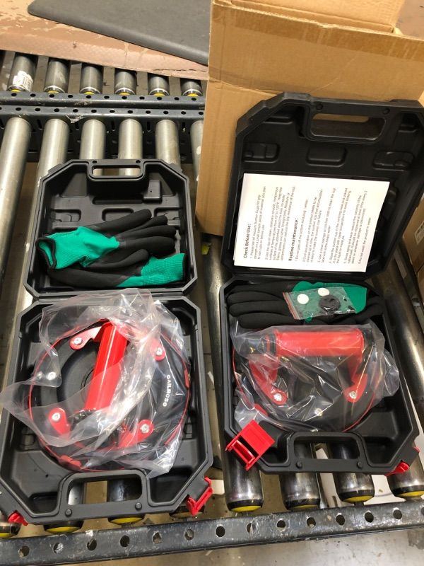 Photo 1 of 2 Suction Cups For Glass,Glass Sutcion Cup With Metal Handle and Pressure Gauge, Heavy Duty Vacuum Glass Lifter for Tile&Granite &Window Replacement With Box&Glove.
